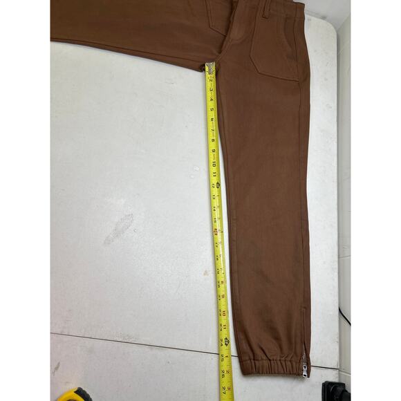 PAIGE Women's Mayslie Jogger pants in Cognac Luxe Coating size 28 - Picture 6 of 9
